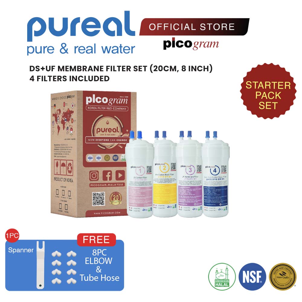 (Free Fitting) 8" Inch/20cm, UF Set, Picogram replacement water filter, Compatible for Fusion Top, King Top, Icon, Iris, Xcel Dispenser, Korea HALAL Filter
