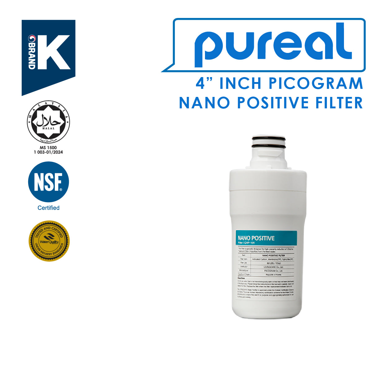 Picogram 4" Filter Compatible To Ioncare, Livingcare Jewel