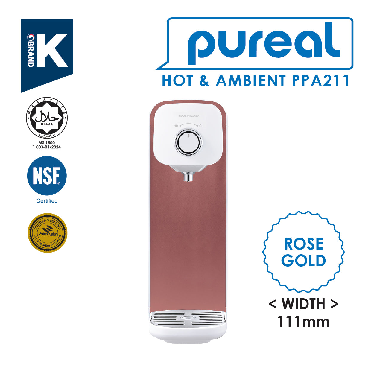 (JAKIM HALAL) Pureal Hot & Ambient PPA2111 Drinking Water Dispenser