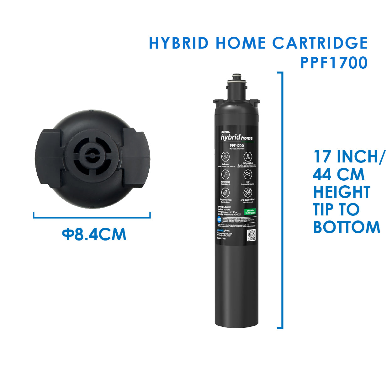 (JAKIM HALAL) Pureal Hybrid Home Carbon Block Cartridge PPF-1700 Compatible Everpure / Bevguard / AQUAMOR / Paragon