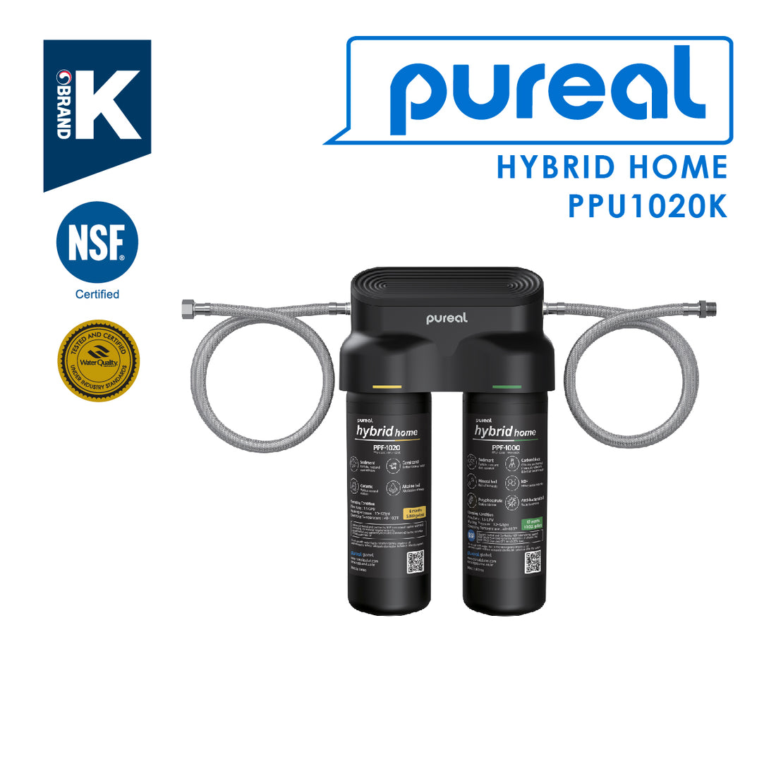 (JAKIM HALAL) Pureal Hybrid Home PPU1020K UnderSink Water Filter 38,000L, Food Preparation, Boiler, Coffee machine