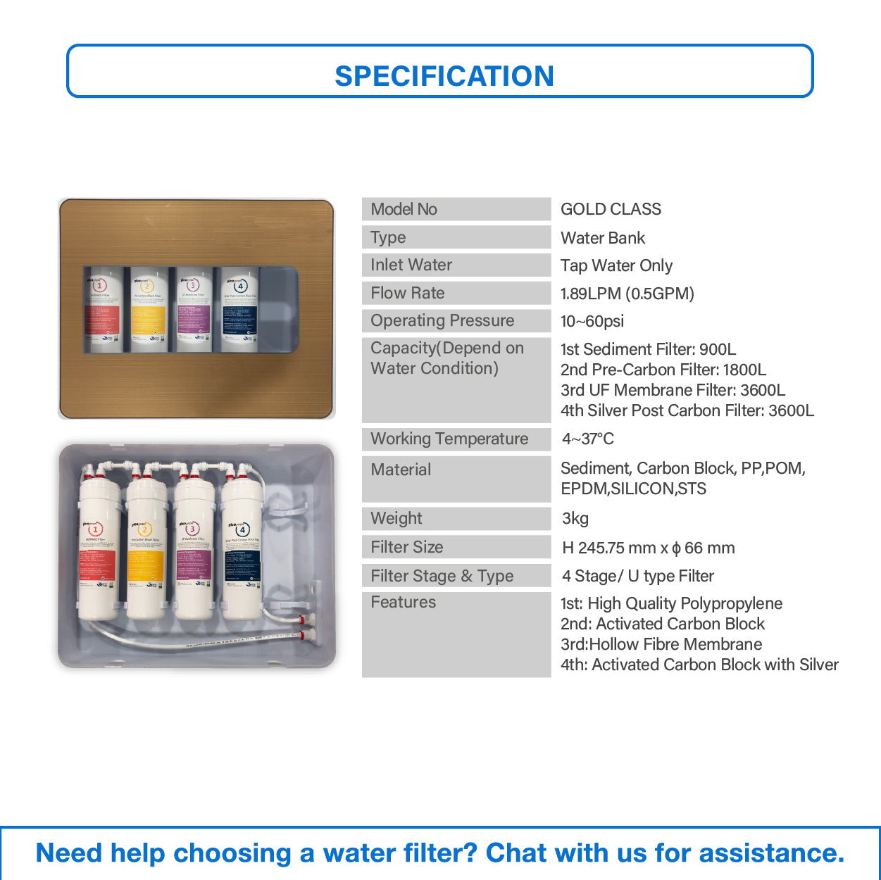 JAKIM HALAL | Pureal | Desktop/Countertop | 4Stage | Ultrafiltration | Water Filter | 2 Way Adapter