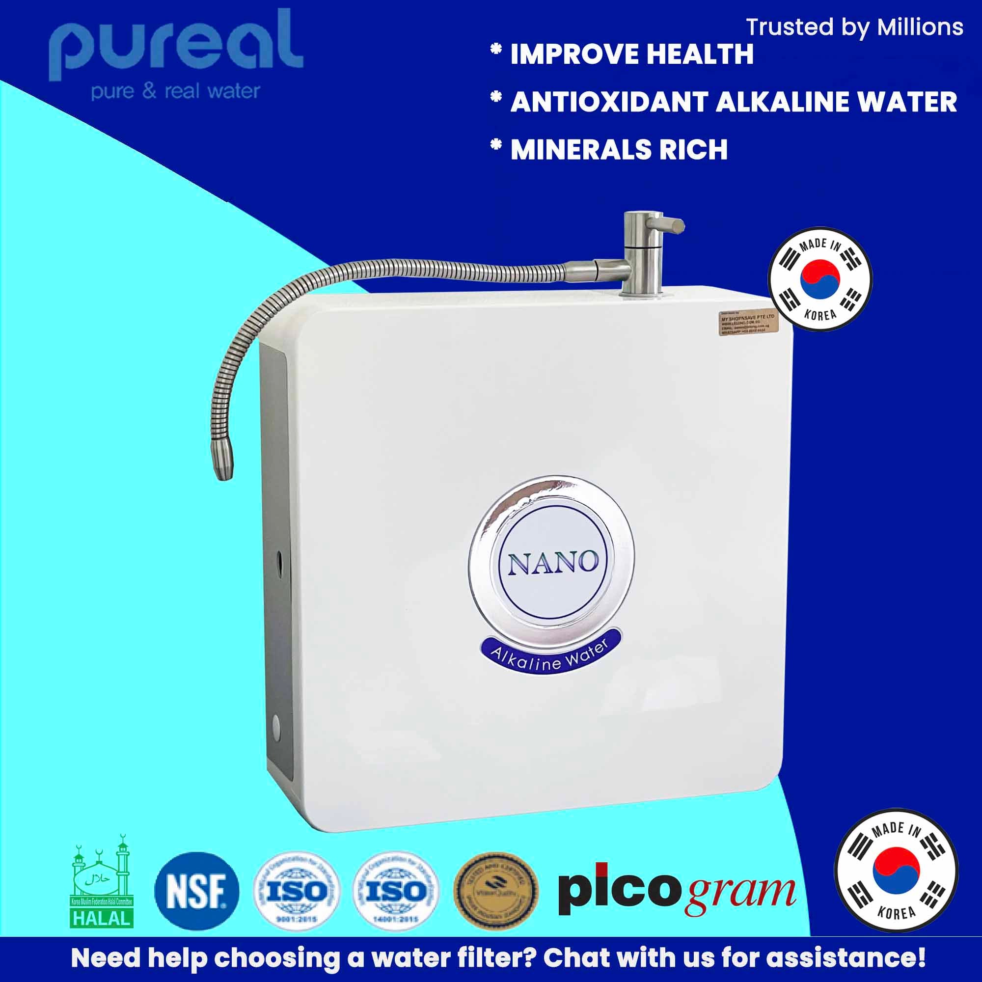 Halal Picogram Nano Technology, Electro Positive Membrane, pH Alkaline