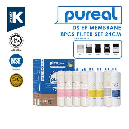 (JAKIM HALAL) Pureal Picogram 24cm DS UF/NANO EP Water Filter Cartridge 8pcs compatible to Midea