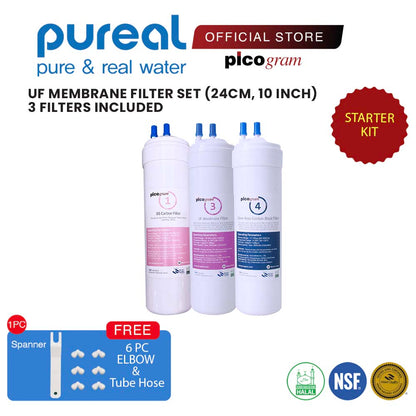 (FREE FITTING) 10&quot; INCH/24CM UF SET, PICOGRAM REPLACEMENT WATER FILTER,