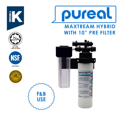 (JAKIM HALAL) Pureal Maxtream Hybrid Commercial  Water Purifier Filter Set with 10" Pre-Filter