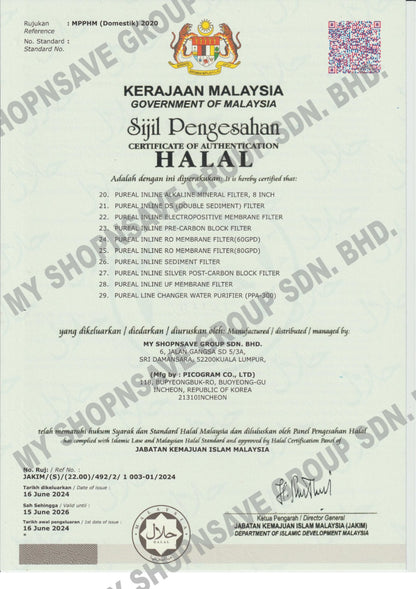 (JAKIM HALAL) Pureal Nano Alkaline Water Purifier - Remove Virus, Bacterial &amp; Lead