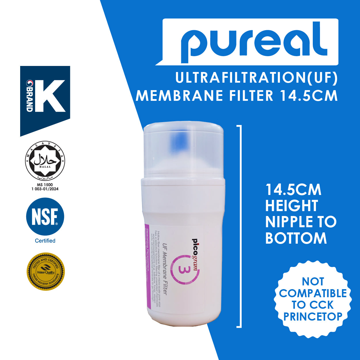 (JAKIM HALAL) Picogram 4&quot; Water Filter Cartridge Compatible to SK, CCK &amp; OEM Water Purifier