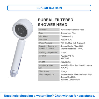 Pureal Travel Filter Shower Head