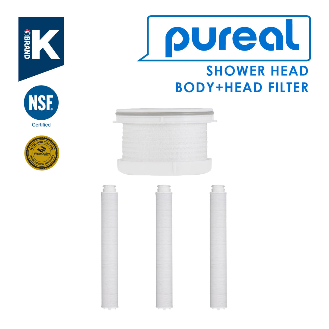 Pureal Travel Filter Shower Handle & Head Cartridge Set