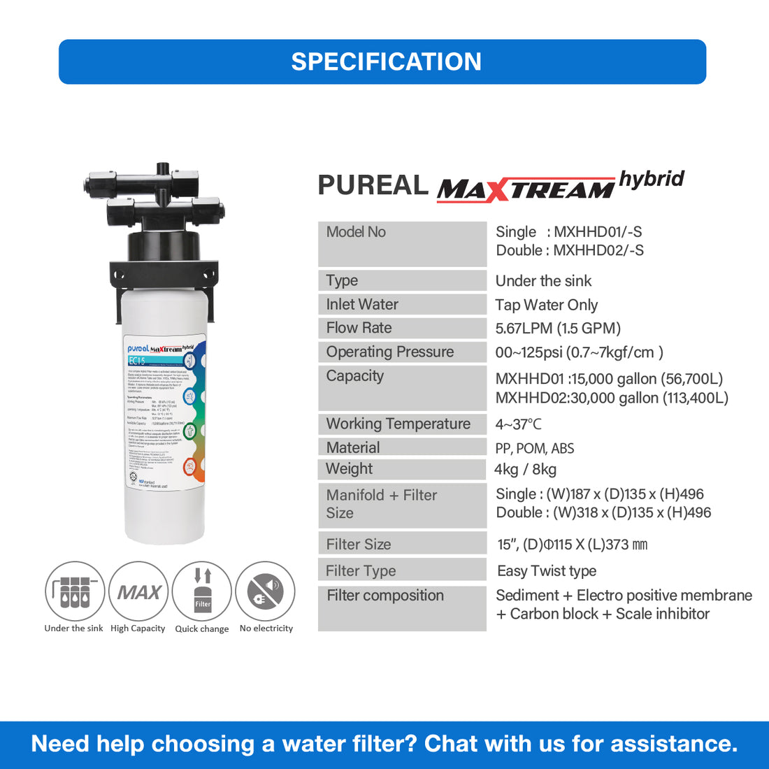 [F&amp;B Water Filtration System] Maxtream Hybrid Water Filtration System