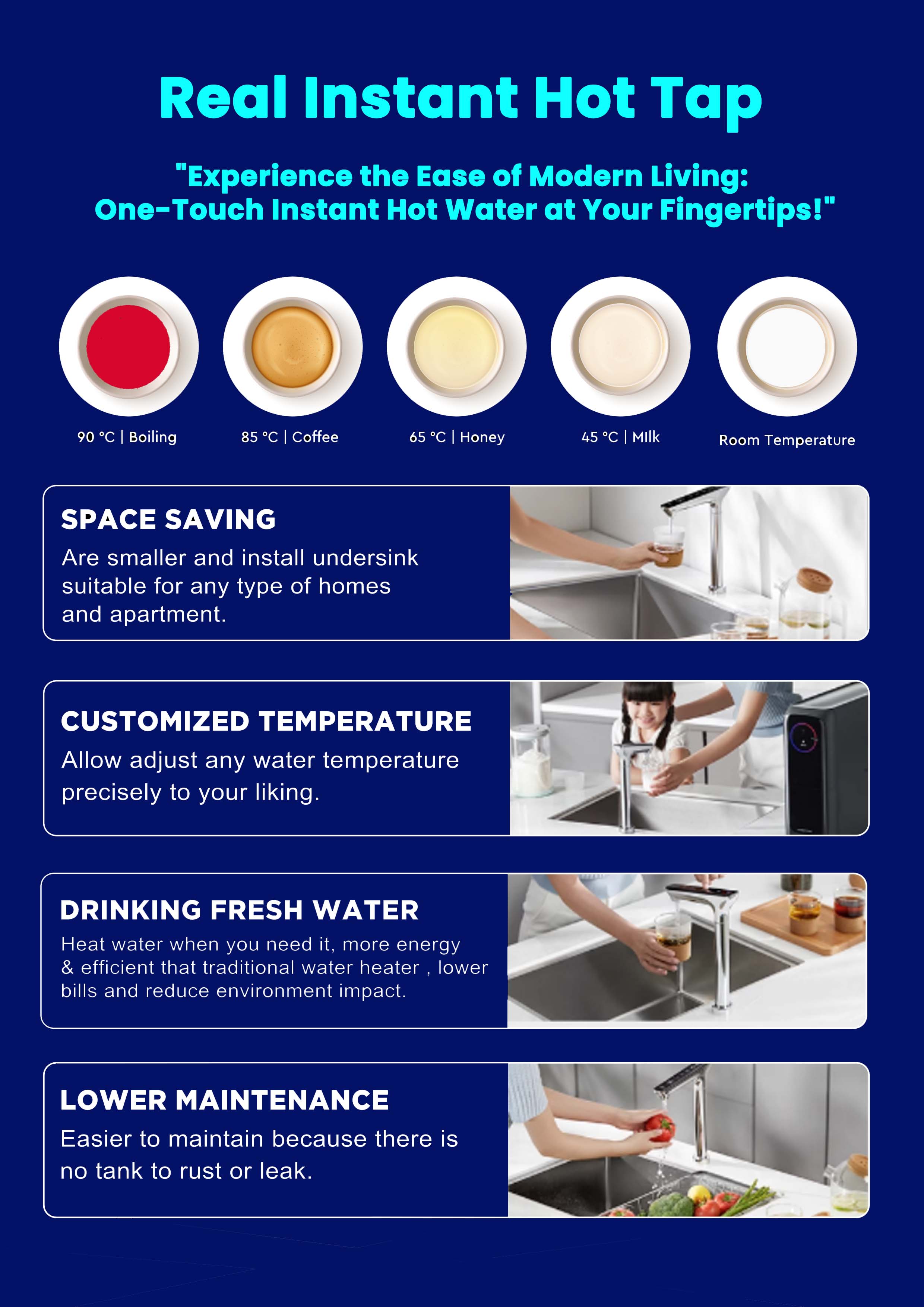 (Nano Alkaline)Real Instant Hot Tap | Experience the Ease of Modern Living: One-Touch Instant Hot Water at Your Fingertips! *FREE Installation