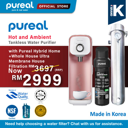 [FREE INSTALLATION](JAKIM HALAL)AIO Pureal Hot &amp; Hybrid Home Water Purifier + Ultra Membrane PLUS Filtration