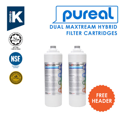 [Clearance] JAKIM HALAL | FREE HEADER | Pureal Dual Maxtream Hybrid Water Replacement Cartridges