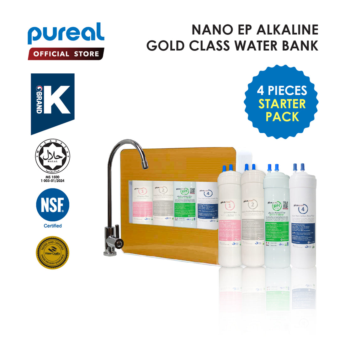 (JAKIM HALAL) Pureal Picogram Nano Alkaline Antioxidant Water Purifier Undersink System
