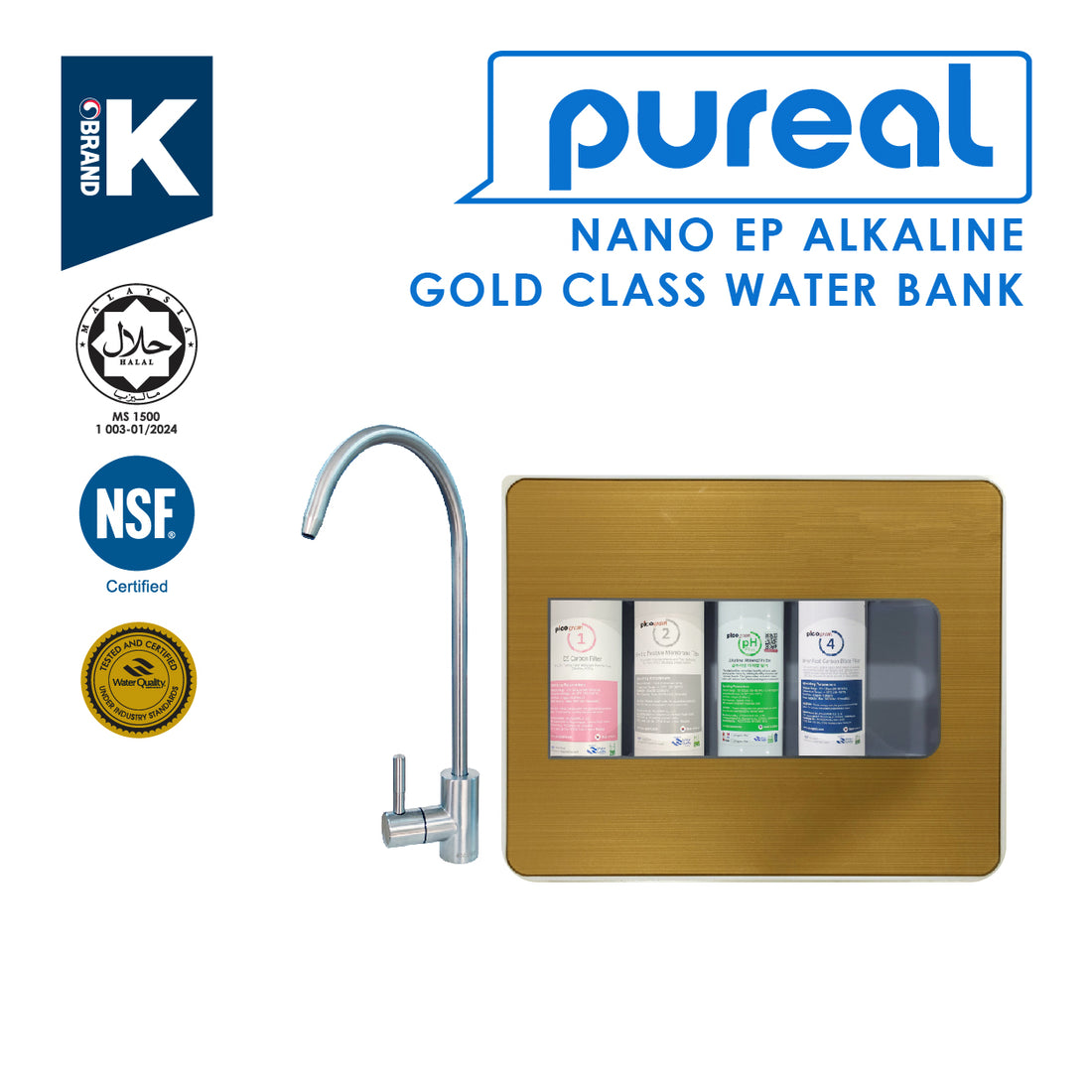 (JAKIM HALAL) Pureal Picogram Nano Alkaline Antioxidant Water Purifier Undersink System