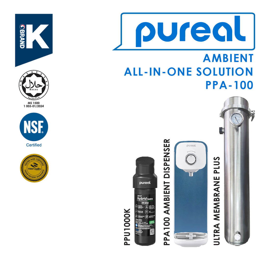 [FREE INSTALLATION] (JAKIM HALAL) AIO Pureal PPA100 &amp; Hybrid Home PPU-1000K + Ultra Membrane PLUS Filtration