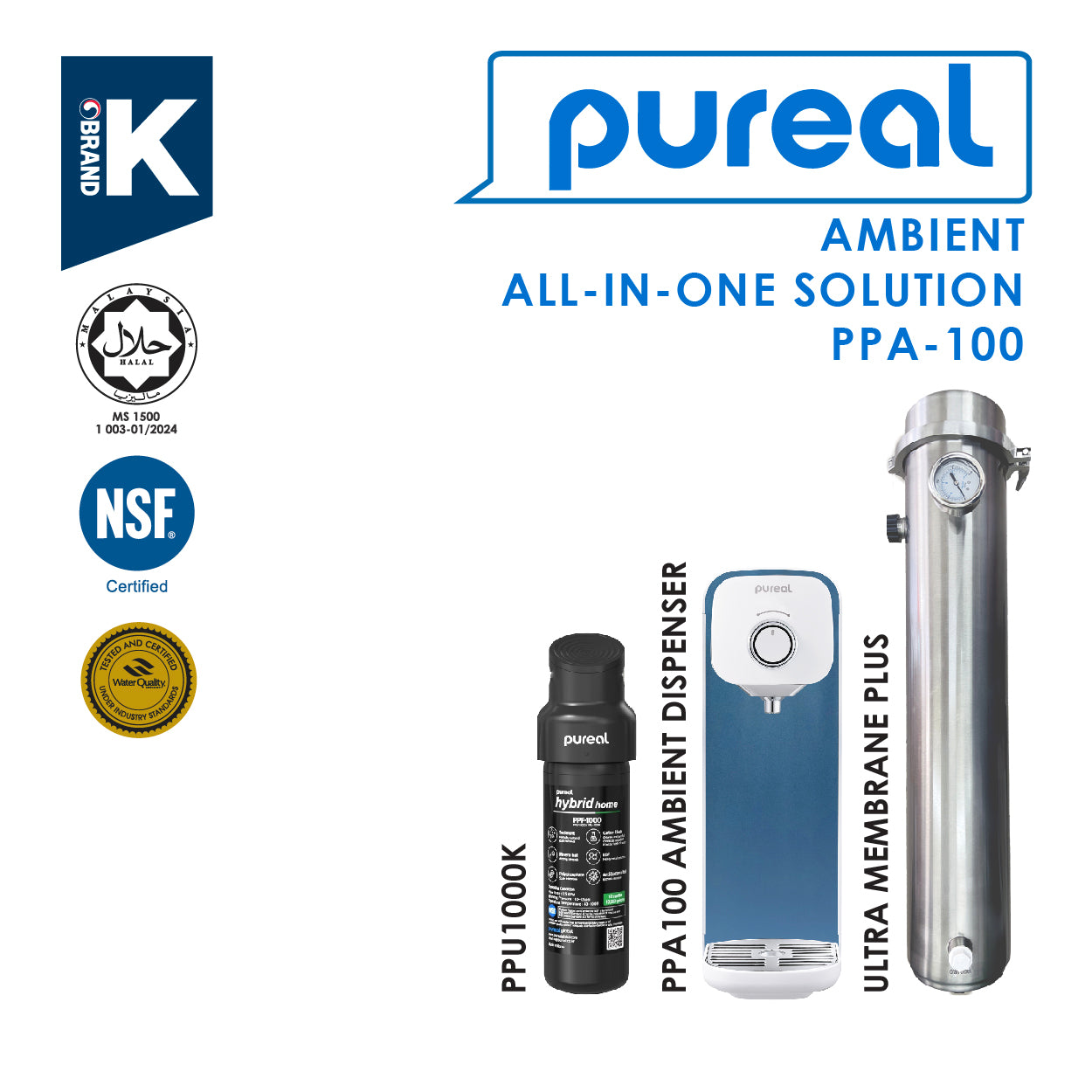 [FREE INSTALLATION] (JAKIM HALAL) AIO Pureal PPA100 &amp; Hybrid Home PPU-1000K + Ultra Membrane PLUS Filtration