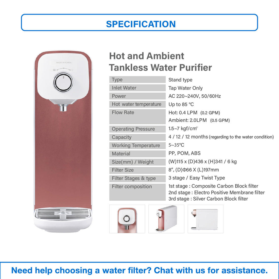 (JAKIM HALAL) Pureal Hot &amp; Ambient Drinking Water Purifier System