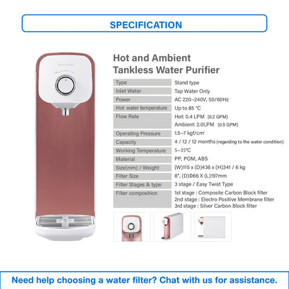 (JAKIM HALAL) Pureal Hot &amp; Ambient Drinking Water Purifier System