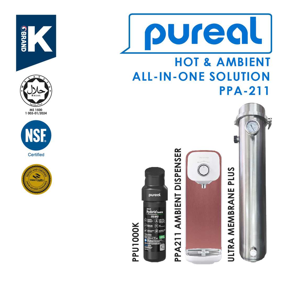 [FREE INSTALLATION](JAKIM HALAL)AIO Pureal Hot &amp; Hybrid Home Water Purifier + Ultra Membrane PLUS Filtration