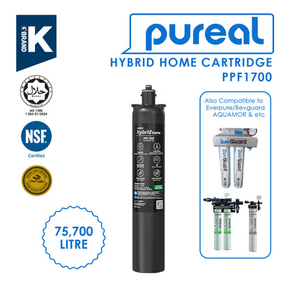 (JAKIM HALAL) Pureal Hybrid Home PPU-1700K with 1/4&quot; Fittings Undersink Water Filter NSF certified
