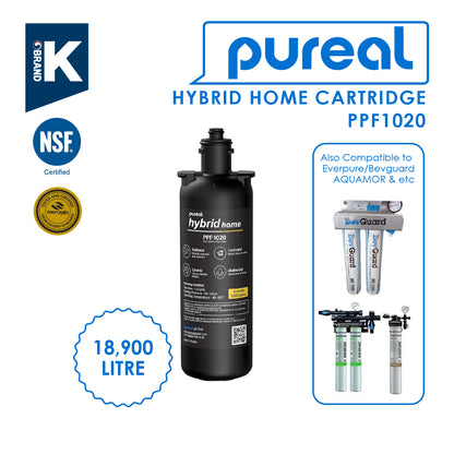 (JAKIM HALAL) Pureal Hybrid Home PPU-1020K with 1/4&quot; Fittings Undersink Water Filter NSF certified