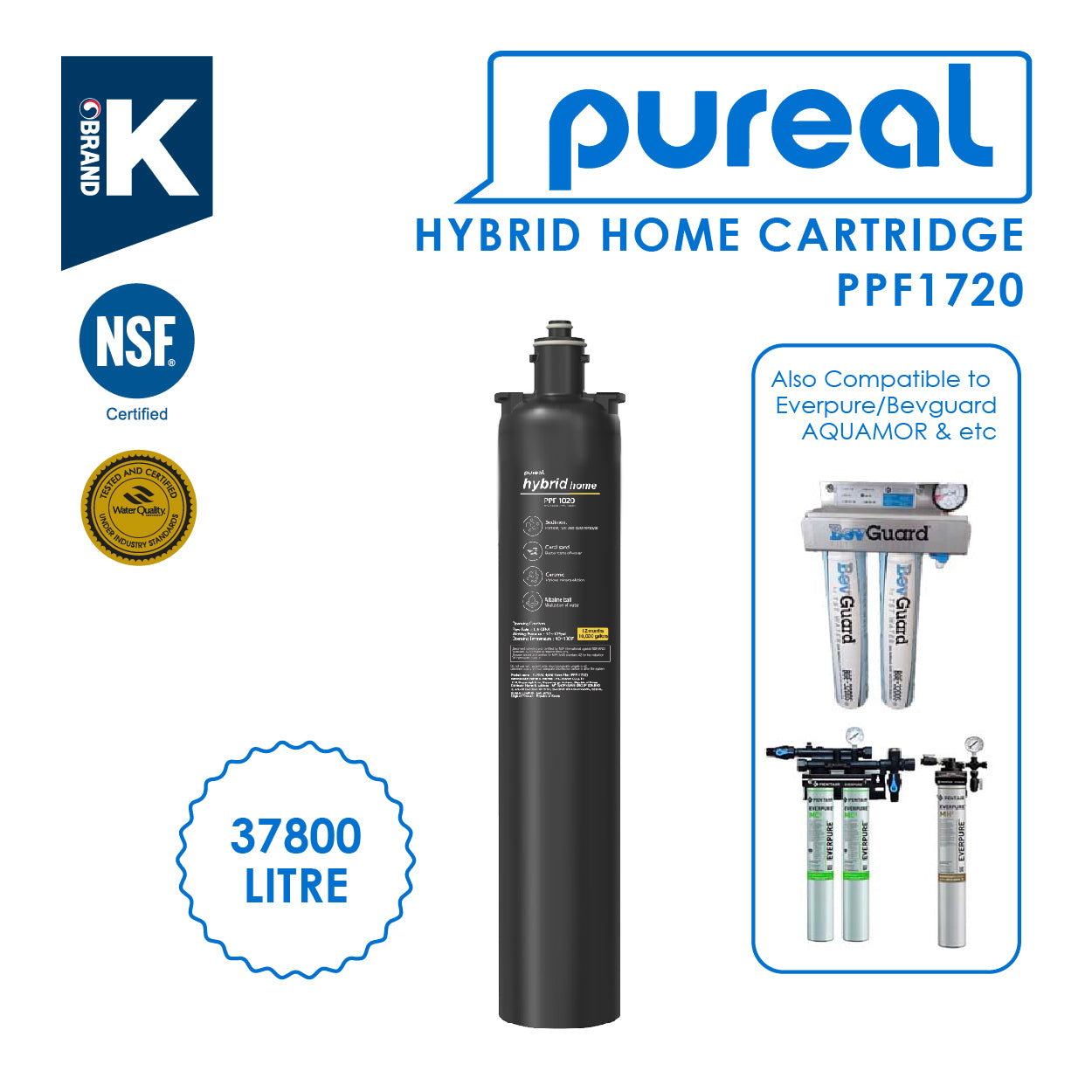 Pureal Hybrid Home Under Sink Water Filter PPU1720K suitable for Restaurant &amp; Hotel Usage