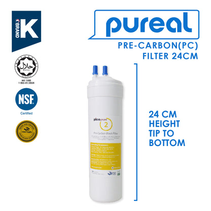 (JAKIM HALAL) Pureal Picogram 24cm Replacement Filter Water Filter compatible to coway/midea
