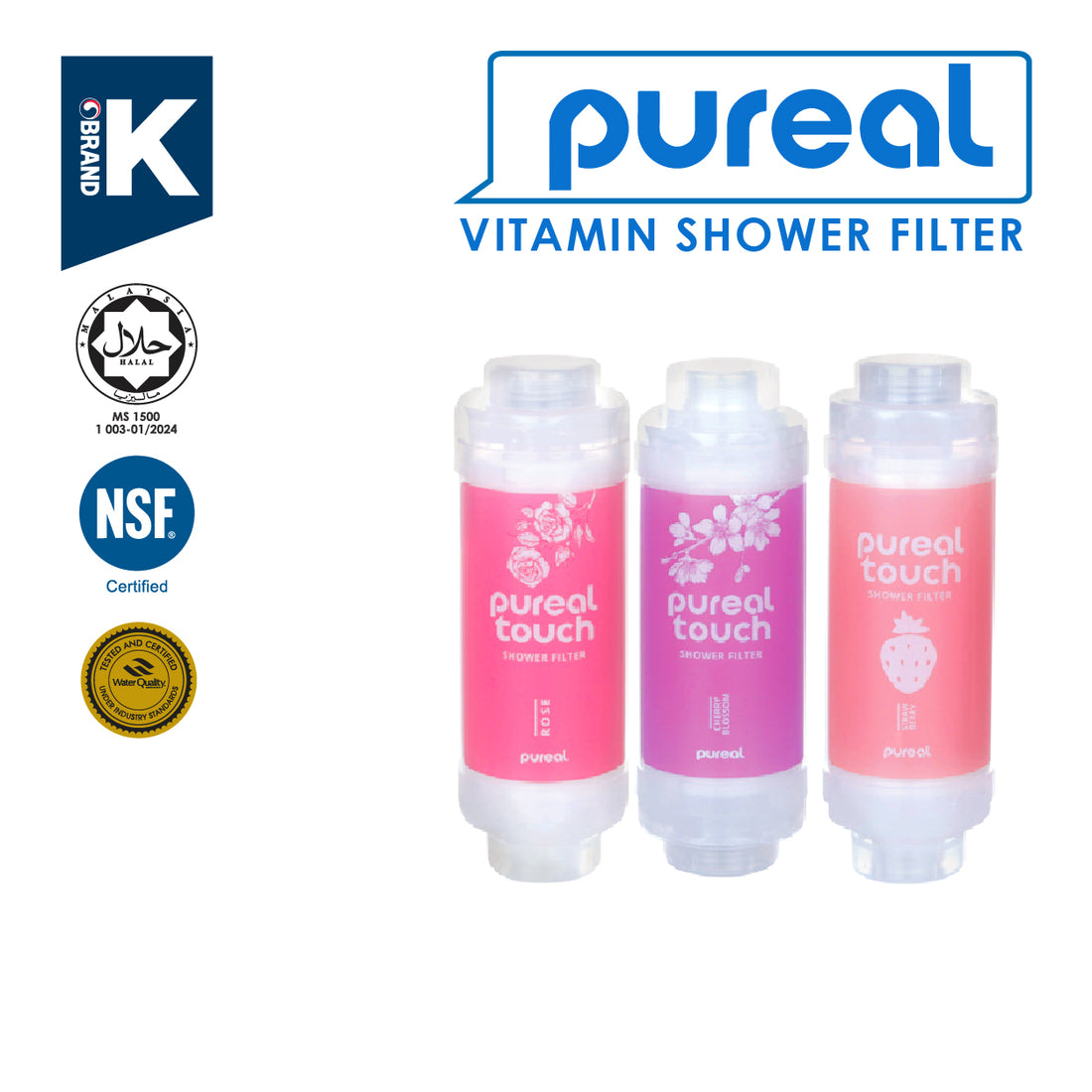 Pureal Vitamin Shower Filter Remove Chlorine/ Help with Skin Problem/ Moisture Skin