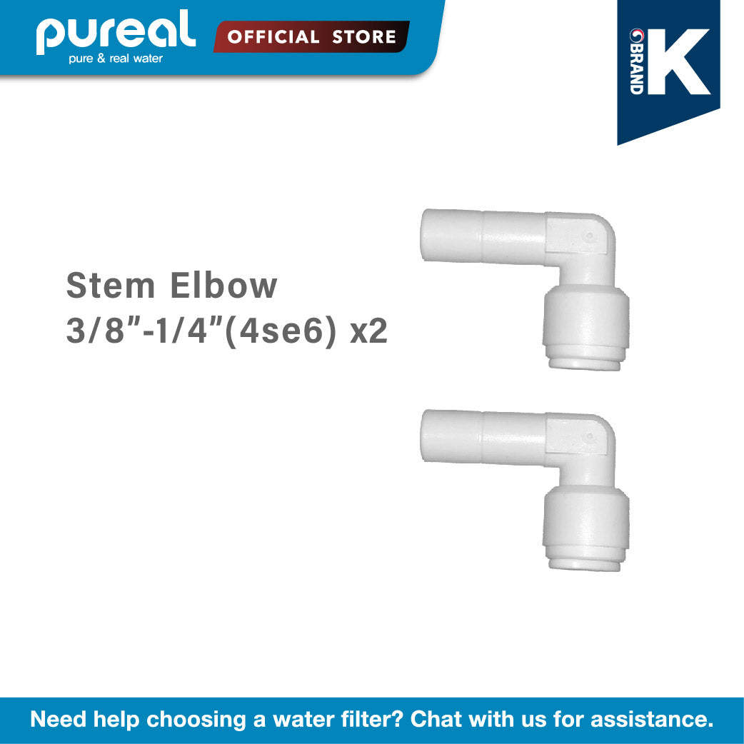 Pureal Hybrid Home Fitting [Stem Elbow 3/8&quot;-1/4&quot; (4se6) 2pcs , Ball Valve 1pc, 3 meter 1/4 tube hose]