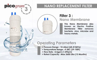 (Free Fitting) 8&quot; Inch/20cm, 8PCS UF Set, Picogram replacement water filter, Compatible for Fusion Top, King Top, Icon, Iris, Xcel Dispenser, Korea HALAL Filter