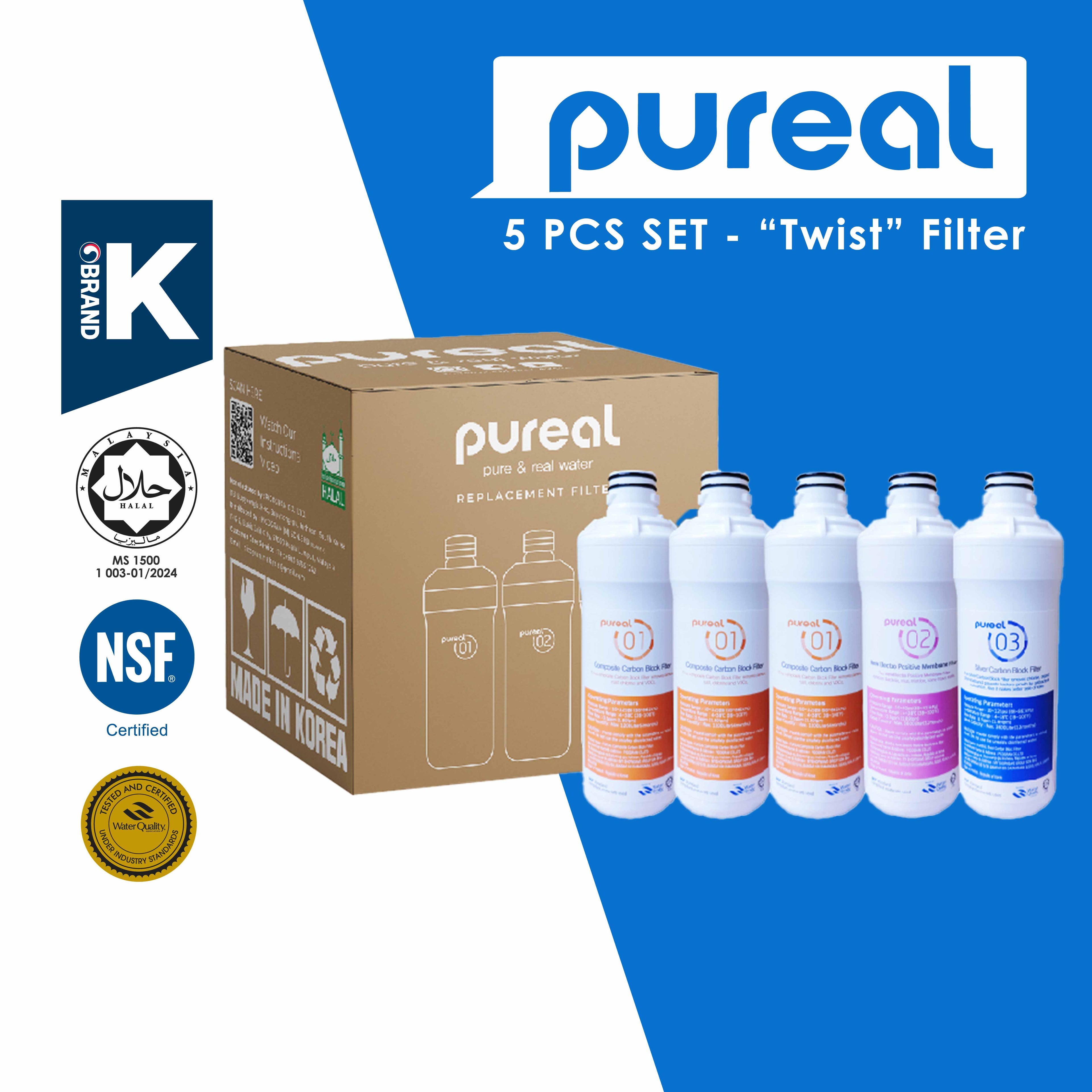 (Jakim Halal Certified) Pureal Replacement Filters for Pureal PPA100, Pureal PPU200, PPA2111, PPH200, PPA300