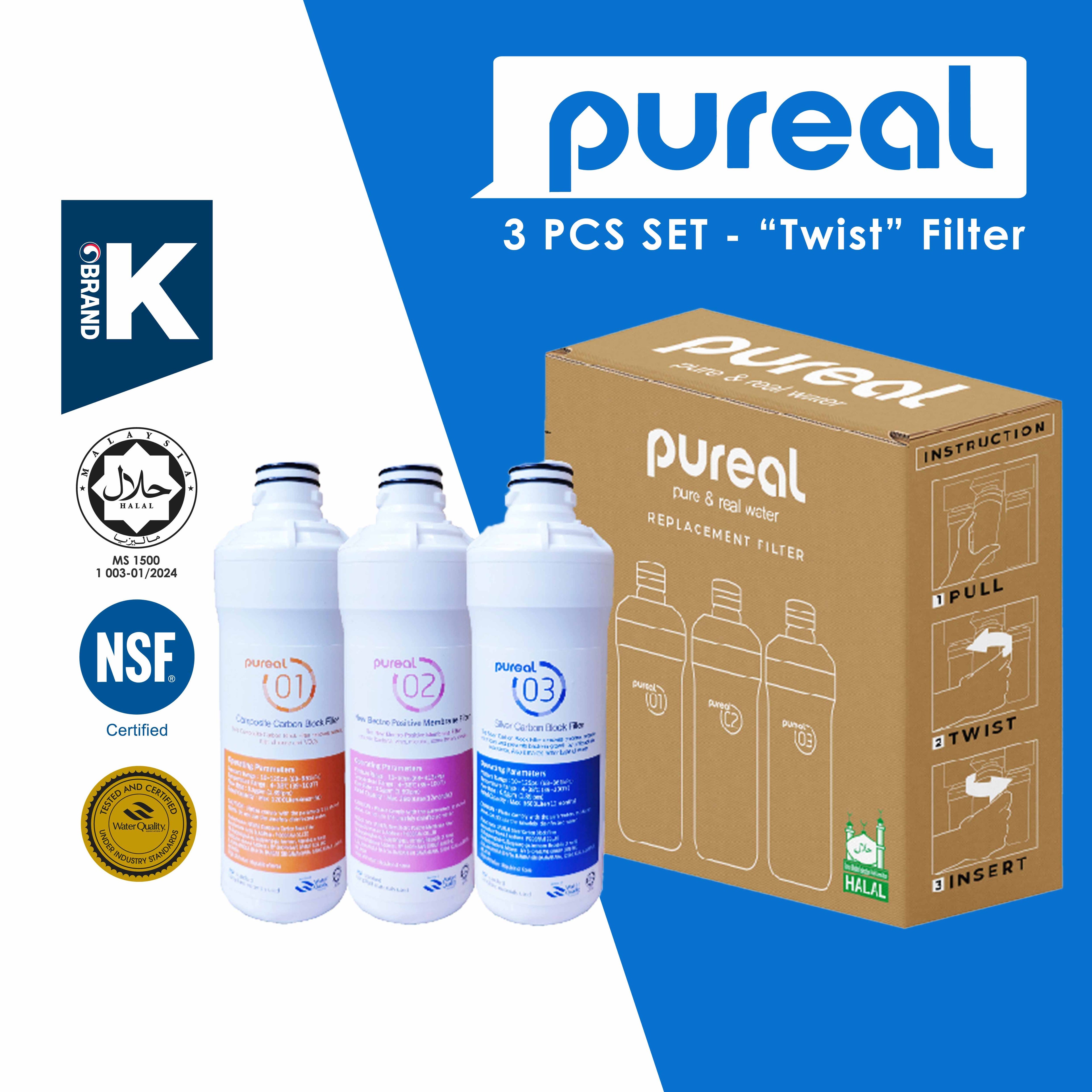 (Jakim Halal Certified) Pureal Replacement Filters for Pureal PPA100, Pureal PPU200, PPA2111, PPH200, PPA300