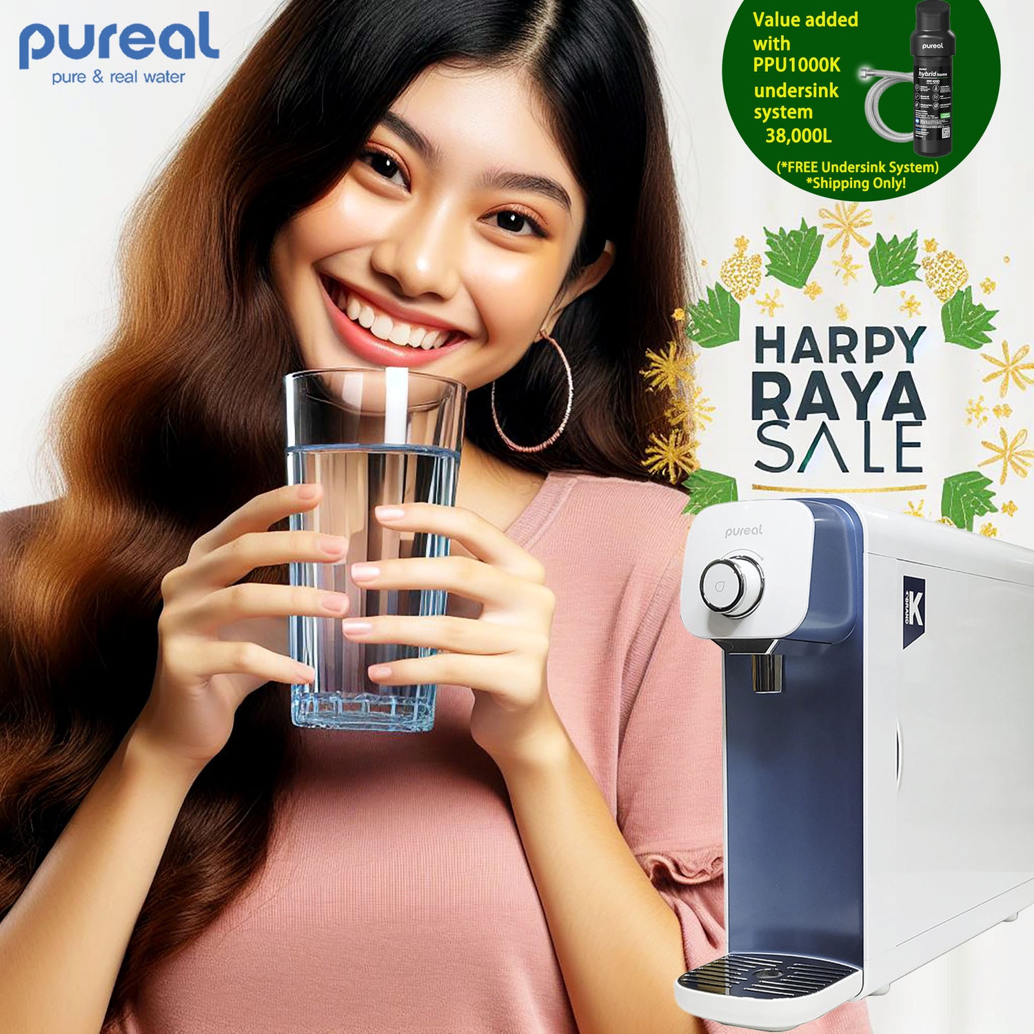 (Halal Certified, FREE 3 eXtra Filters) Korea Pureal Tankless PPA100 Water Purifier Removes Virus, Chemical Heavy Metal