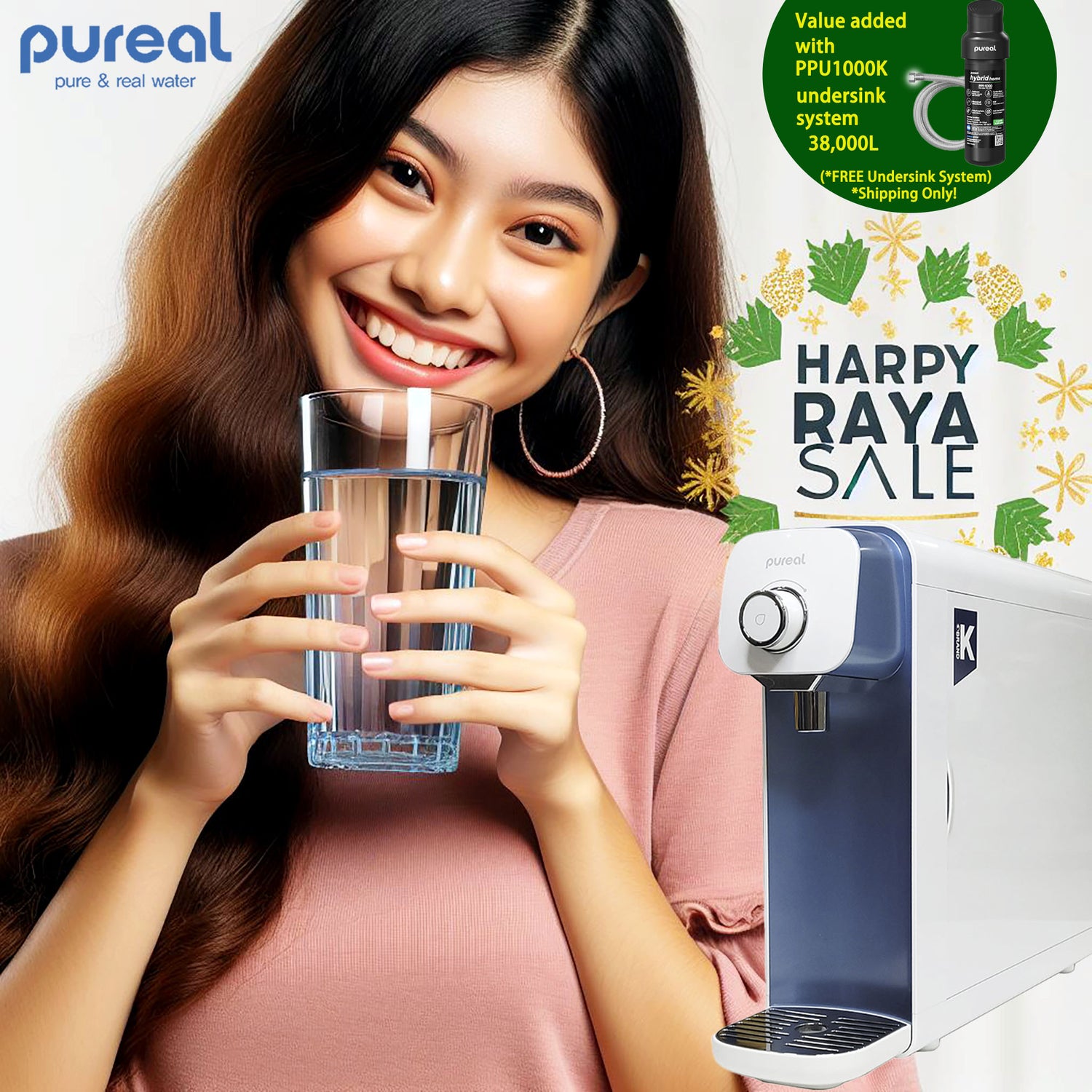 (Halal Certified, FREE 5 eXtra Filters) Korea Pureal Tankless PPA100 Water Purifier Removes Virus, Chemical Heavy Metal