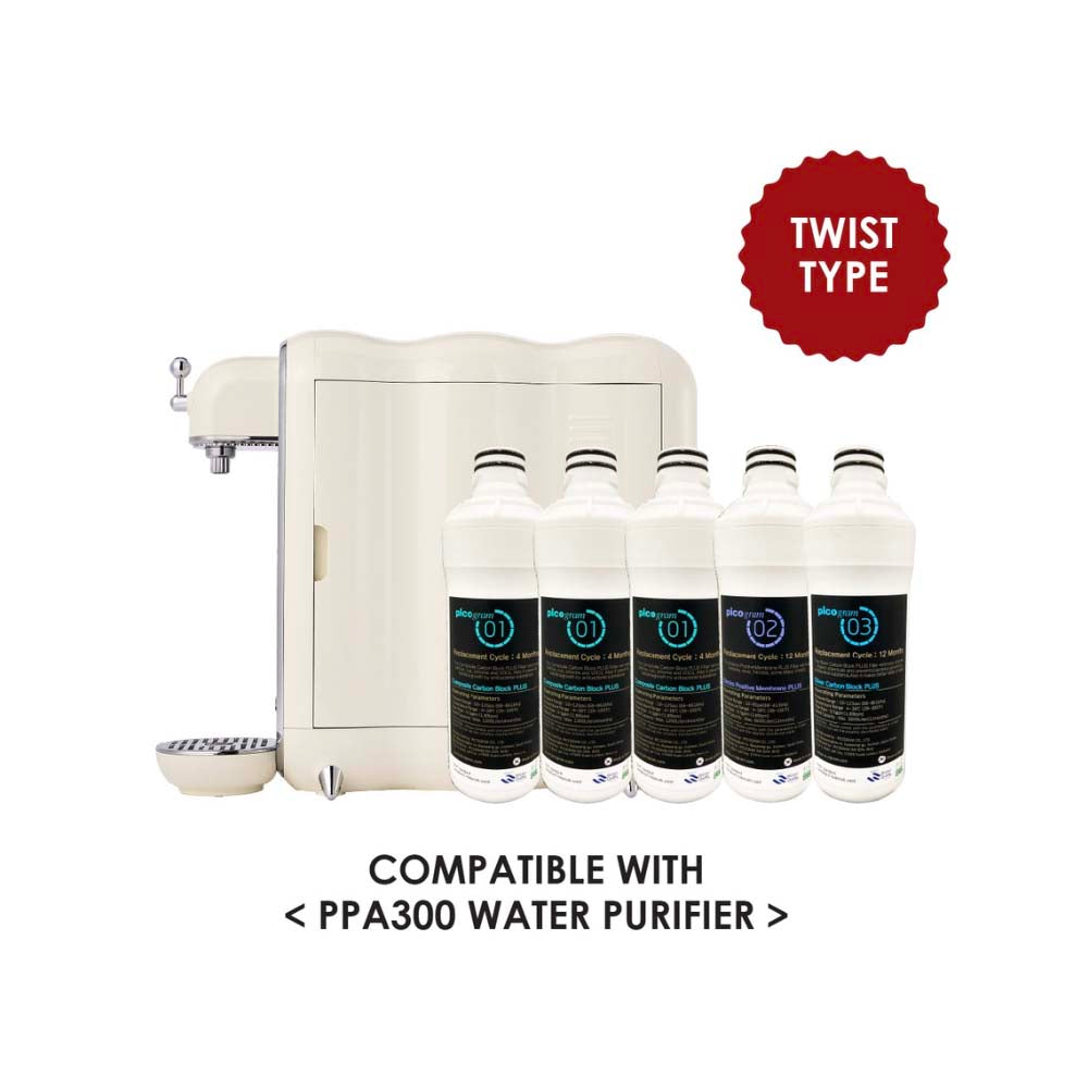 Pureal PPA300 Premium Replacement Filter 1 Year Set (5 Pieces / Set)