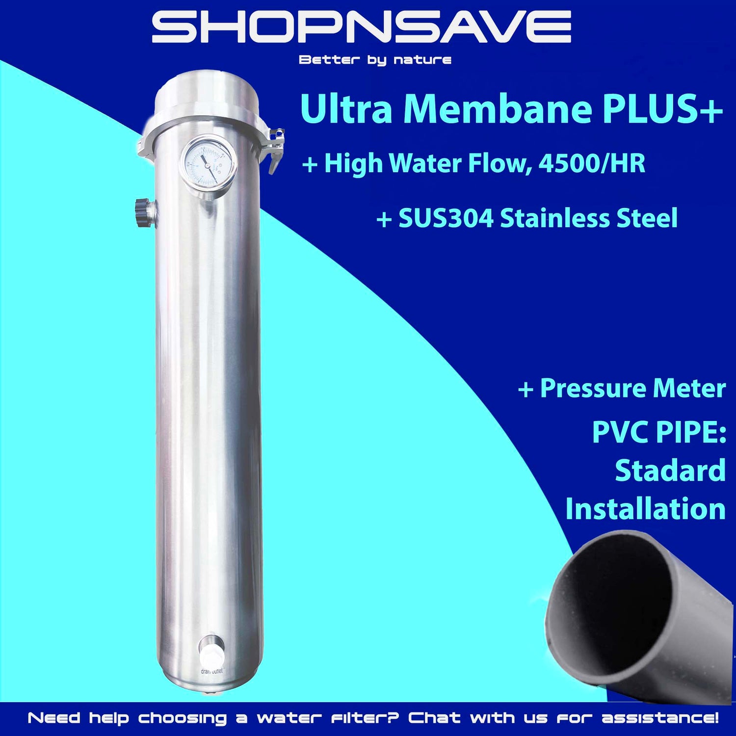 (FREE Installation) Pureal PPA100 &amp; Hybrid Home Water Purifier + Advanced Wholehouse Ultra Membrane PLUS Filtration System - Featuring PVDF Technology with 0.01 Micron Superior Clarity Rating